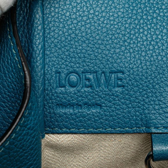 LOEWE Anagram Logo Hammock Mini Handbag/Shoulder Bag, 2-Way, Blue Leather, Wo... - Picture 7 of 8